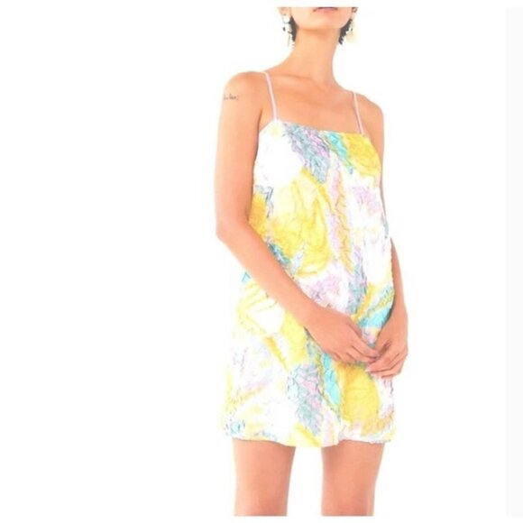 Urban Outfitters UO Pastel Crinkle Textured Mini Dress S - Picture 1 of 6